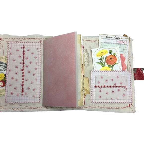 Writing Junk Journal Vintage Style Fabric Cover Diary Includes Ephemera No13 u - Picture 4 of 10